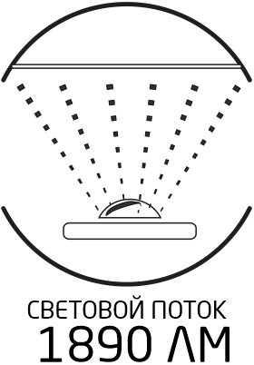 Световой поток 1890 Лм