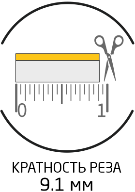 Кратность реза 9.1 мм